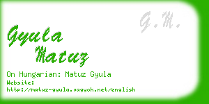 gyula matuz business card